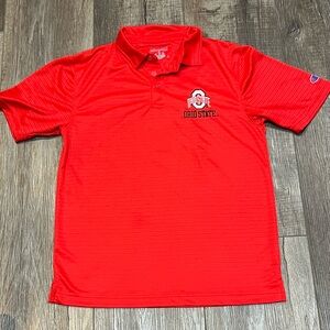 Ohio State Mens Red Golf Polo Athletic-wear Shirt - Champion. Like new